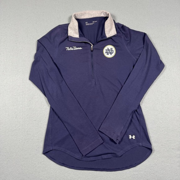 Under Armour Tops - Under Armour Notre Dame Fighting Irish Navy Blue Quarter Zip Pullover Womens MD